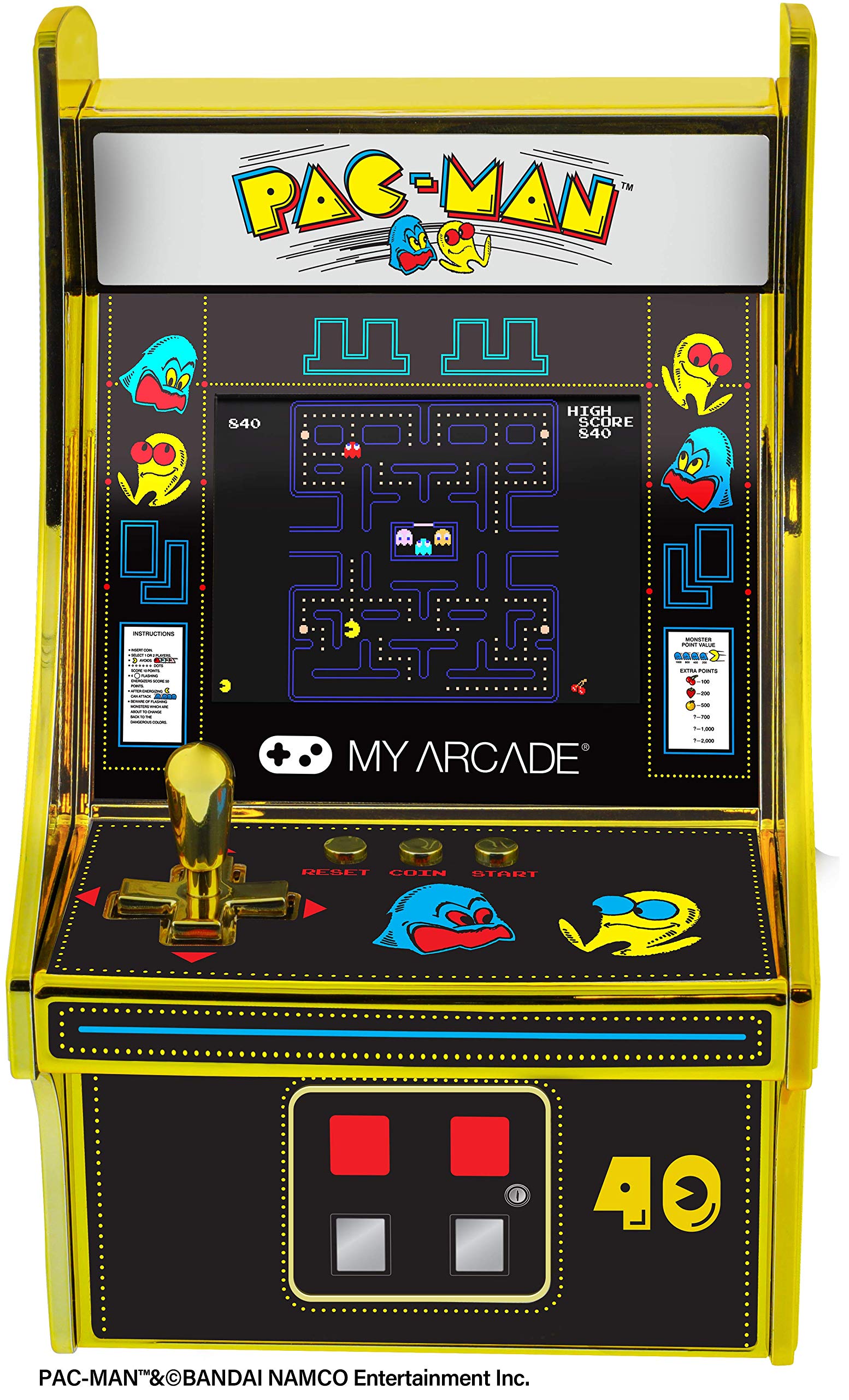 My Arcade Micro Player Pac-Man Édition 40e anniversaire Mini cabine rétro My Arcade Micro Player Pac-Man Édition 40e anniversaire Mini cabine rétro